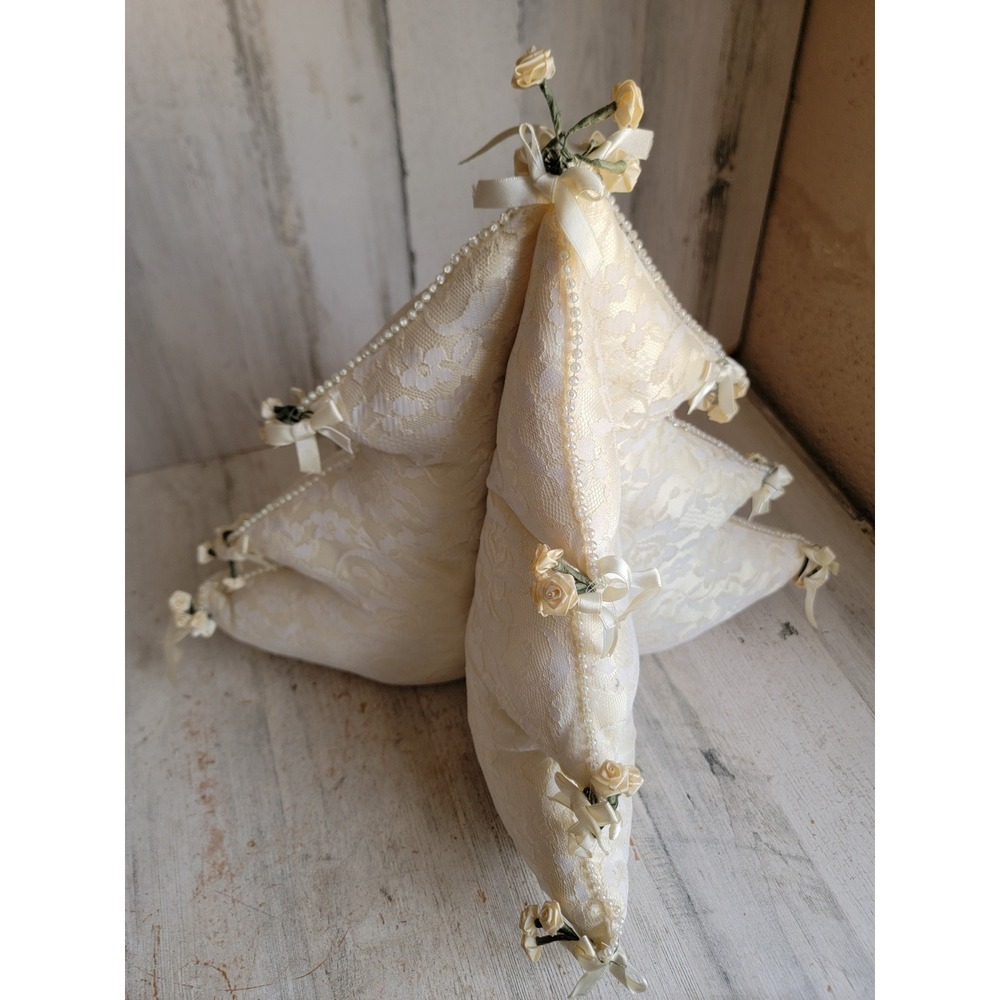 Large plush white Xmas tree rose flower centerpiece table top home decor